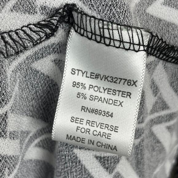 Adrienne Vittadini Monogram‎ Blouse Sz 2X Black White Cut-Out Studded Detail Top - Picture 3 of 5